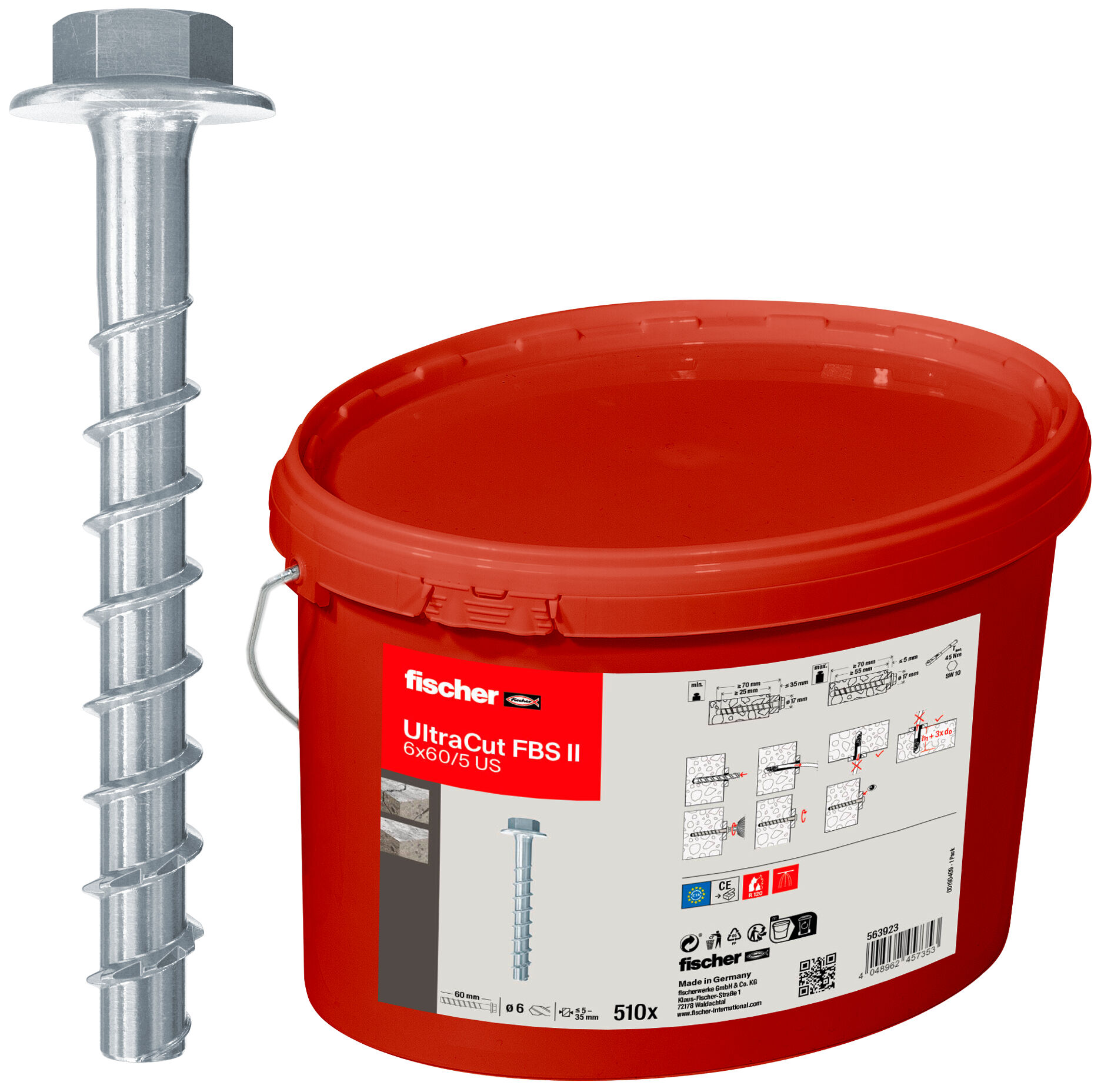 フィッシャー　SL140cm Betonschroef FBS II 6 US - fischer Netherlands